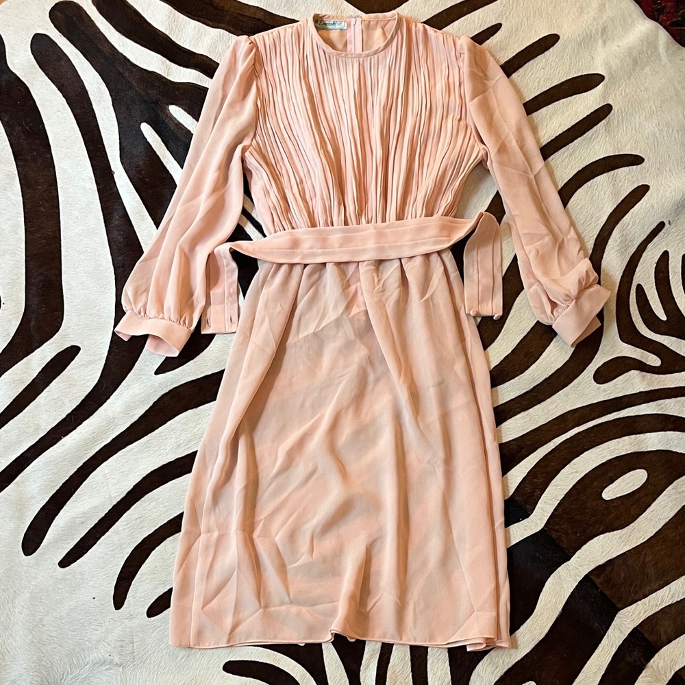 Emerald Soft Pink Long Sleeve Dress